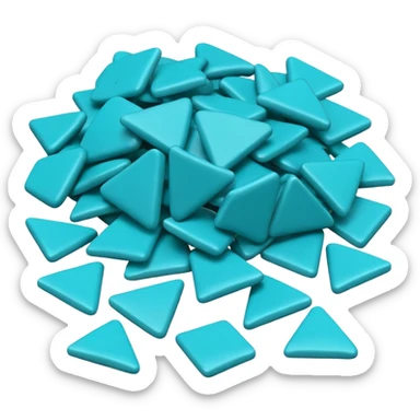 full turquoise colored chips sticker