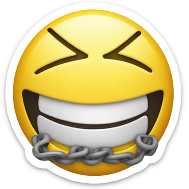 yellow emoji face smiling with braces sticker