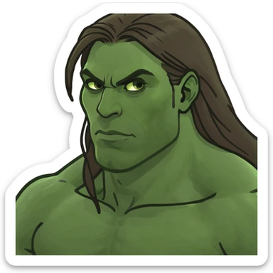 Sexy brown muscular long hair south Asian man  sticker