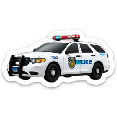 Police car with Yorktown Tigers on the side lettering sticker