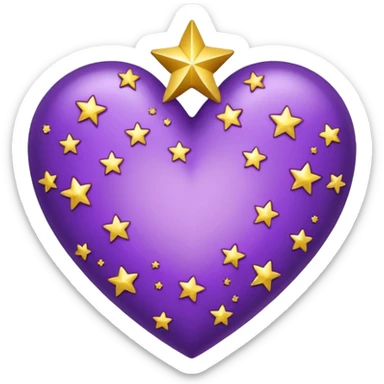 Purple Heart with stars sticker