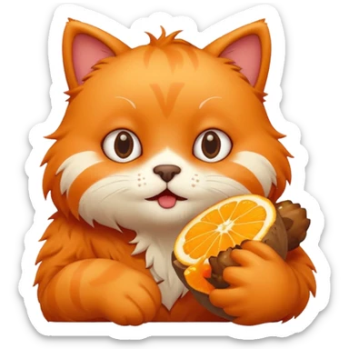 Cute cate eating a live bear sticker