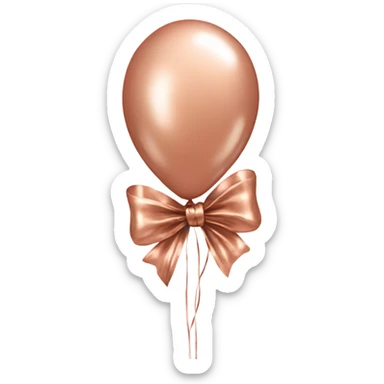 rose gold balloons with bow  sticker