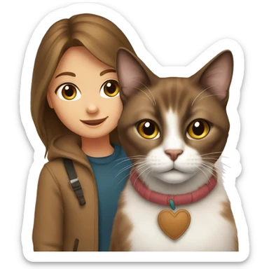 a brown snowshoe cat with girl sticker