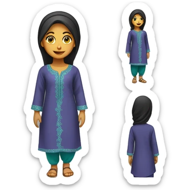 Girl in shalwar kameez standing sticker