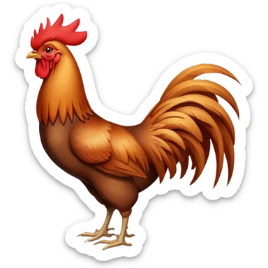 The rooster pecks in the butt. sticker