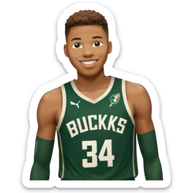 giannis smiling Bucks number 34 sticker