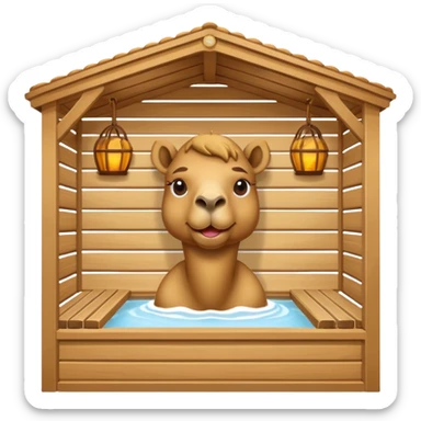 Camel in sauna sticker