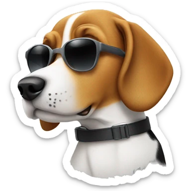 Beagle dog with sunglasses sticker