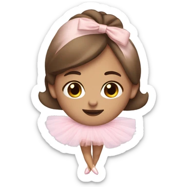 woman with brown hair with pointe and light pink tutu sticker