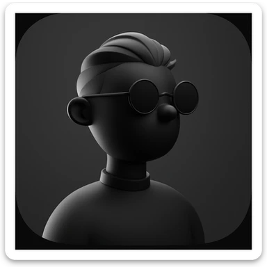 avatar monochrome black default 3d sticker