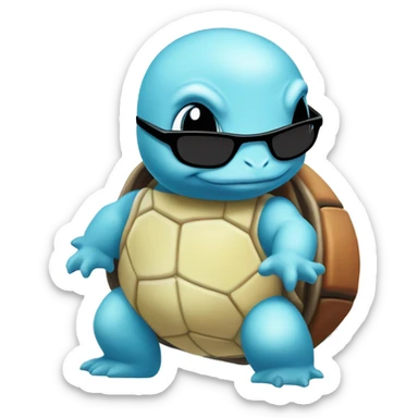 Squirtle with sunglasses sticker
