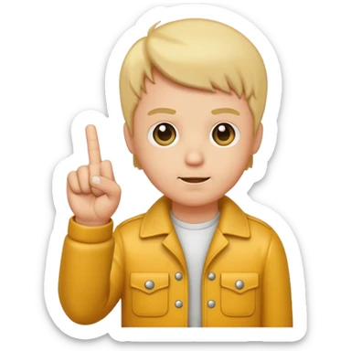 Gas boy sticking up middle finger sticker