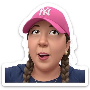 girl in pink baseball cap sticker