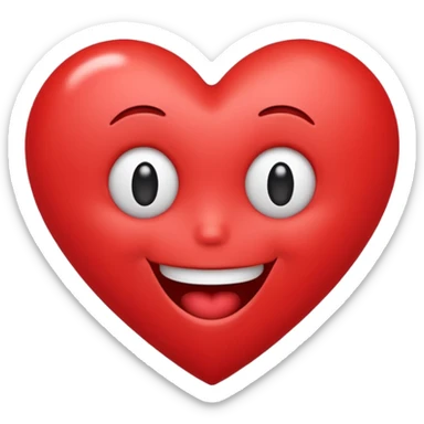 Heart with silly face sticker