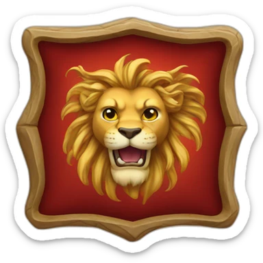 Red rampant lion sticker