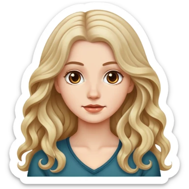Long wavy hair white girl  sticker