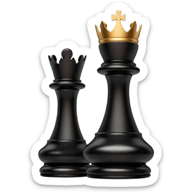 black chess pieces, queen piece sticker