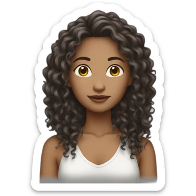 Thin woman  long hair curly  sticker