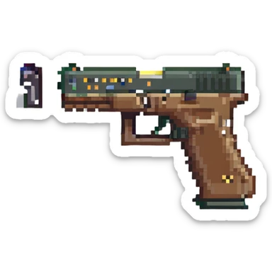 Glock 17 handgun, simple and clear sticker