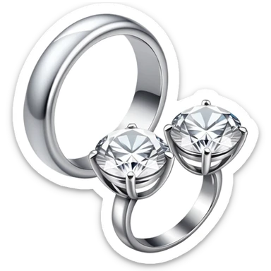 a ring with tow diamonds sticker