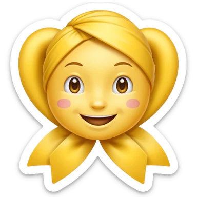 Yellow ribbon pookie emoji sticker