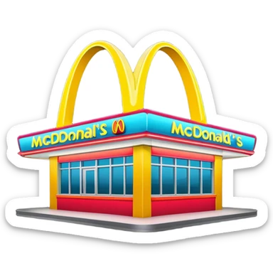 Neon McDonald’s restaurant  sticker