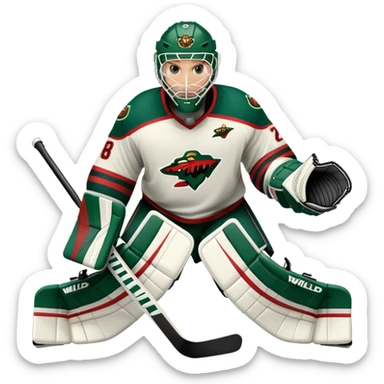 Minnesota Wild ice hockey full goalie player with gear  sticker