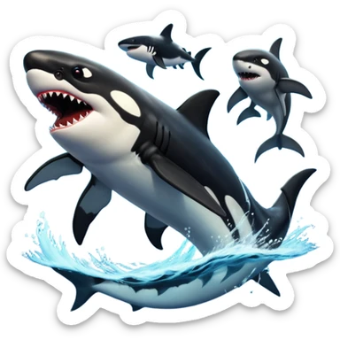Orca godzilla vs shark zilla sticker