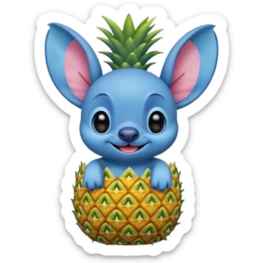 Disney stitch in a pineapple sticker
