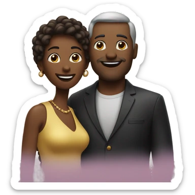 the woman and man celebrate the party sticker