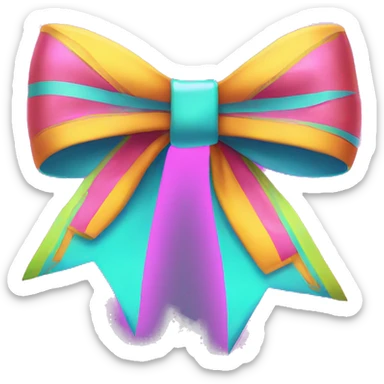 Neon bow sticker