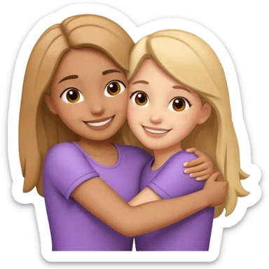 Girl hugging girl  sticker