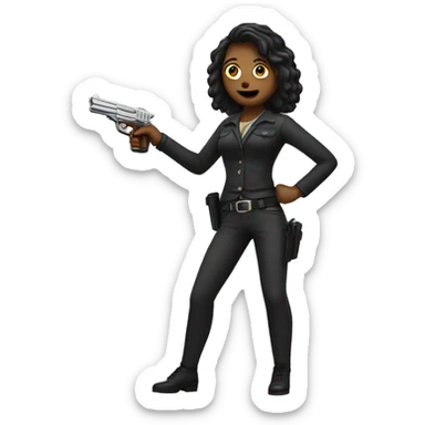 Women holding Pistol sticker