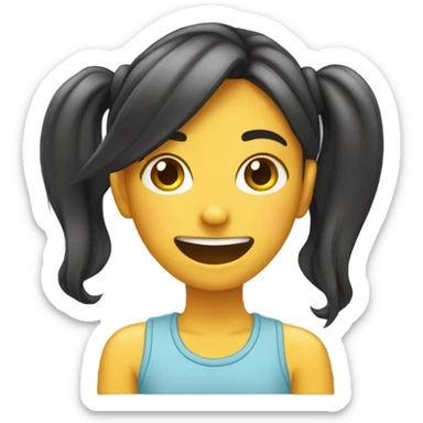 teenage girl flirting tucking hair behind her ear sticker