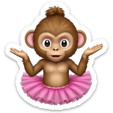 Very ugly monkey wearing a tutu sticker