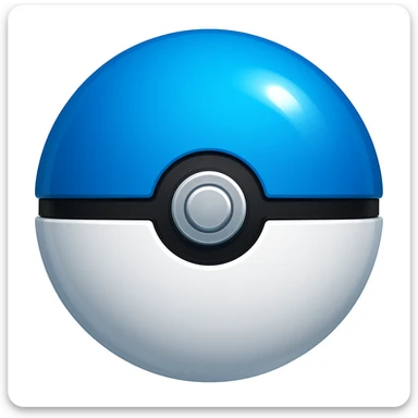 blue pokeball emoji with a black stripe and highlights like in the second reference image. Make the blue more vibrant. sticker