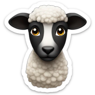 a lamb with white face and black wool sticker