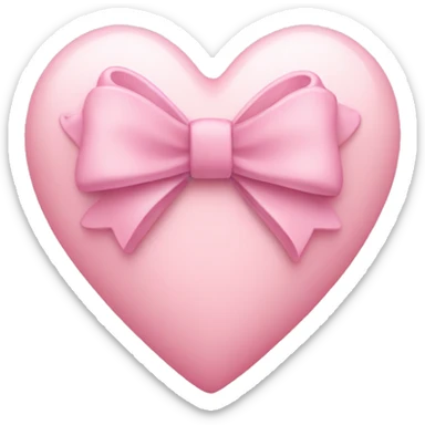 light pink heart with bow sticker