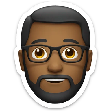 with less beard and no-rimmed glasses sticker