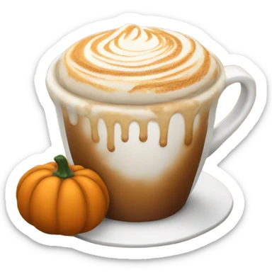 Realistic pumpkin latte sticker