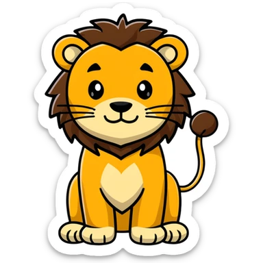 naughty lion looking sideways with mischievous expression sticker