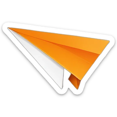 Orange and white Paper airplane sticker