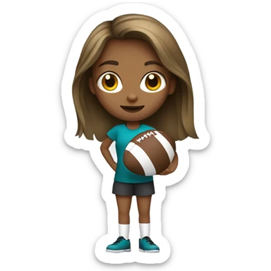Girl with a football sticker