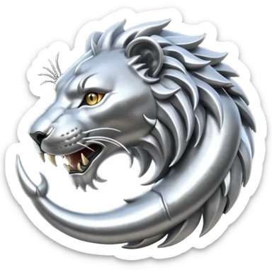 Silver Elder Scrolls Online Lion eating its tail Ouroboro sticker