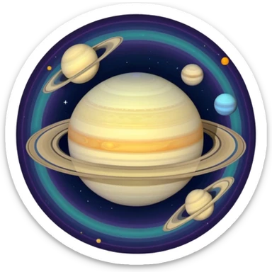 Saturn with 274 moons sticker
