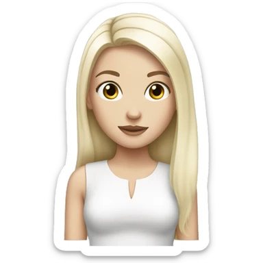 White girl with blaxk hair  sticker