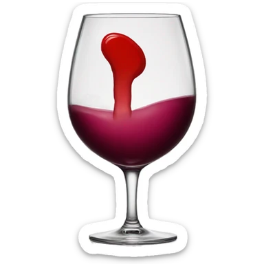 Lipstick stain on wine glass sticker