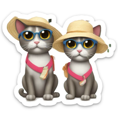 two cats on vacation in italy sticker