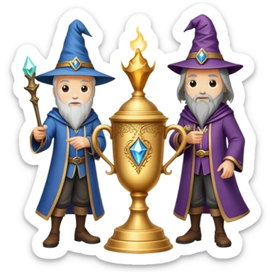 three wizards standing around the Triwizard Cup from Harry Potter sticker